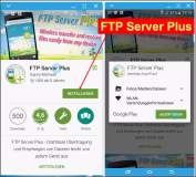Android App: FTP Server Plus    Auf Dateien des Smartphones im Wlan zugreifen