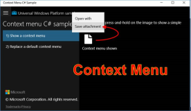 UWP Sample: Context-Menu PopupMenu