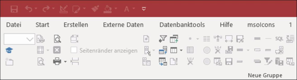 Liste Icons für die Ribbonbar in Microsoft Access Datenbank 5